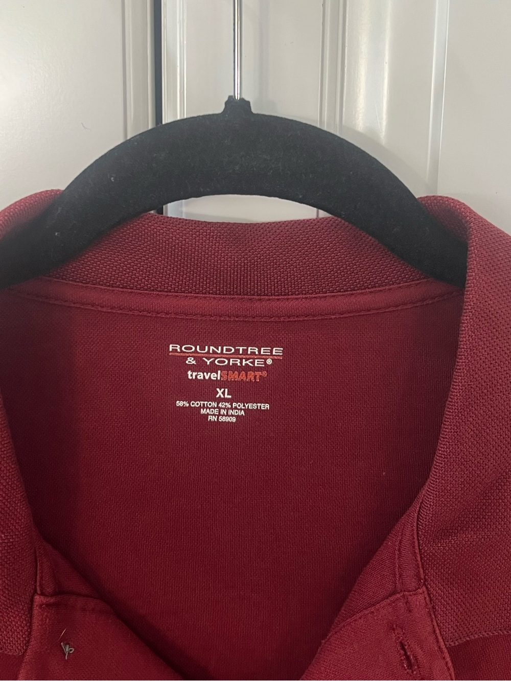 Roundtree and Yorke men’s burgundy Polo shirt size XL - Picture 4 of 4